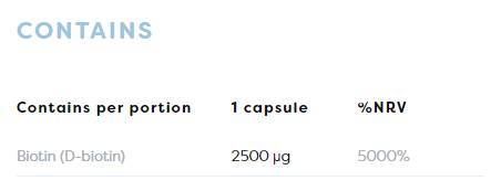 Biotin 2500 mcg - 60 kapszula