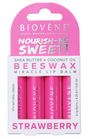 Lip balm with beeswax and strawberry - irresistible taste and care - 4 pieces - Nutra Best Europe