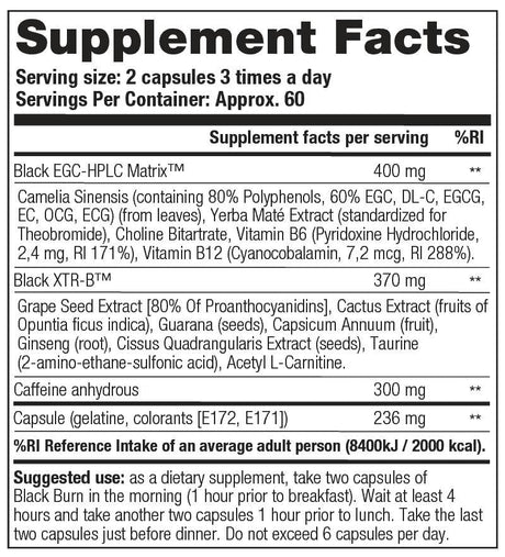 BLACK BURN - 120 capsules - Nutra Best Europe