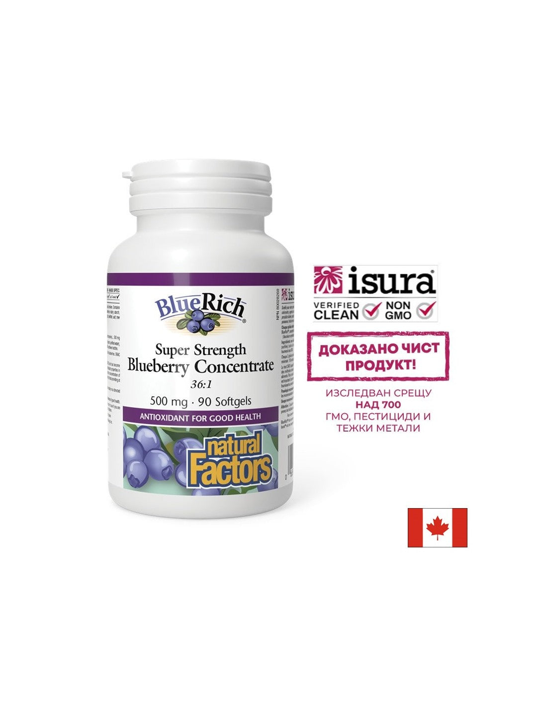 Super Strength Blueberry Concentrate 36:1 500 mg - 90 Gel kapszula