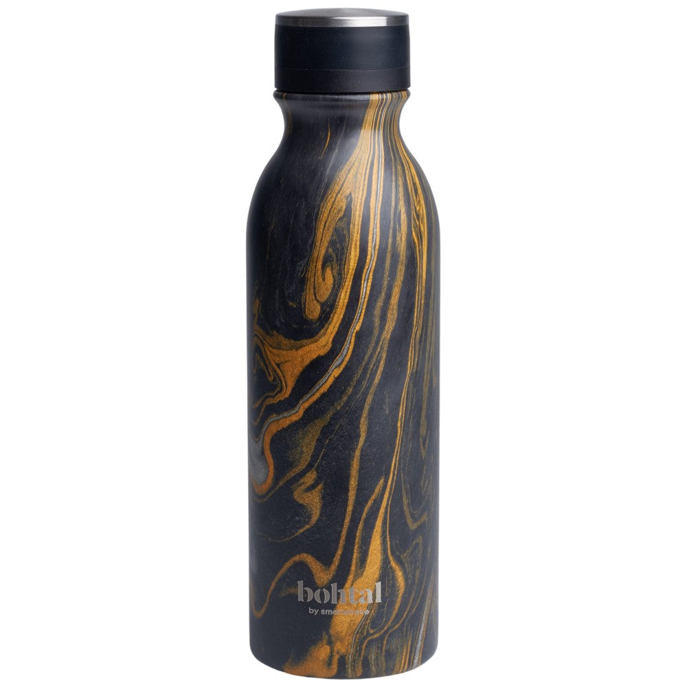 Bohtal szigetelt lombik | Fekete márvány - 600 ml
