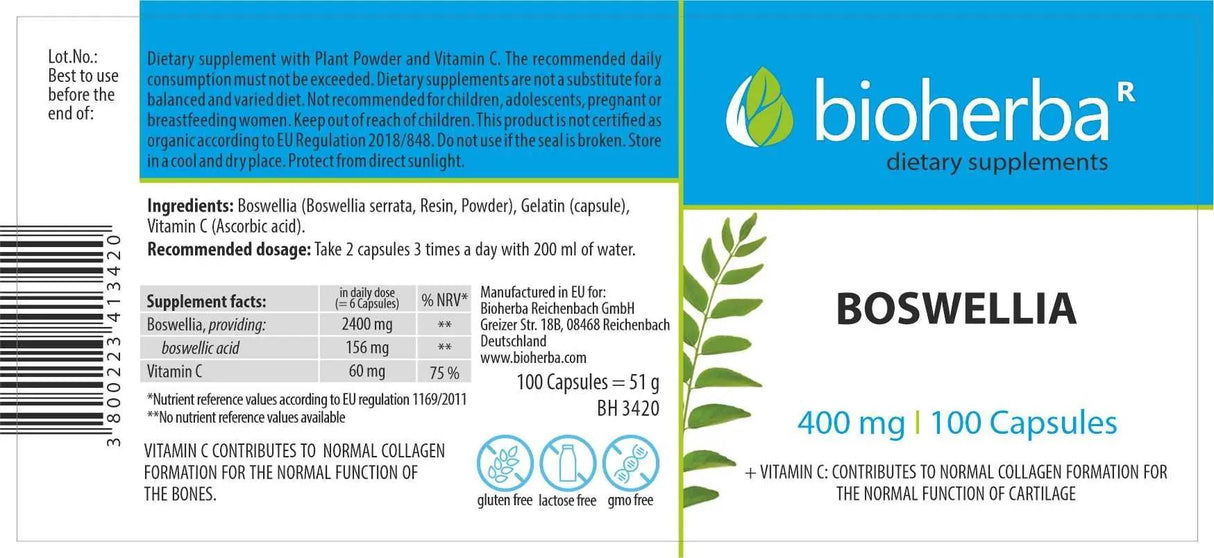 Boswellia 400 mg - 100 kapszula