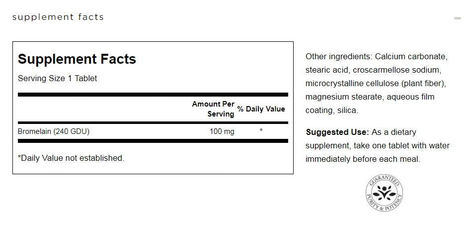 Bromelain 100 mg - 100 tabletta