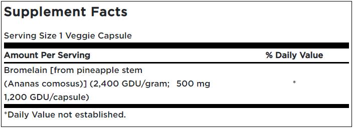 Bromelain 500 mg/1200 GDU - 60 e<tc>XTEND</tc>hatóanyag-leadású kapszulák