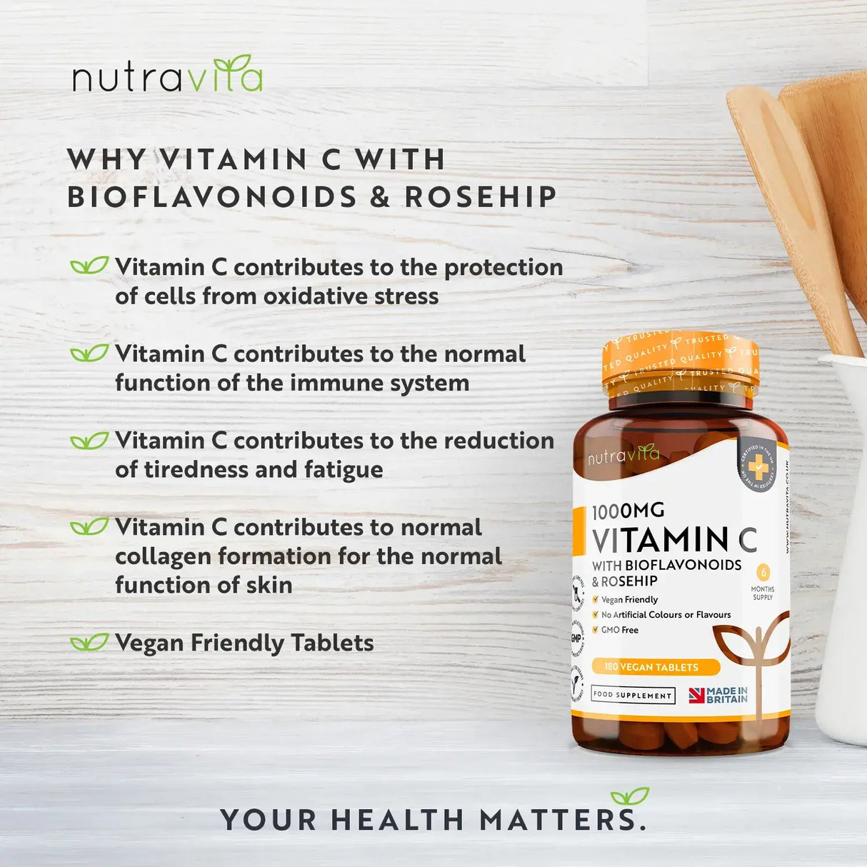 C-vitamin 1000 mg bioflavonoidokkal és csipkebogyóval 180 <tc>Nutravita</tc> tabletták