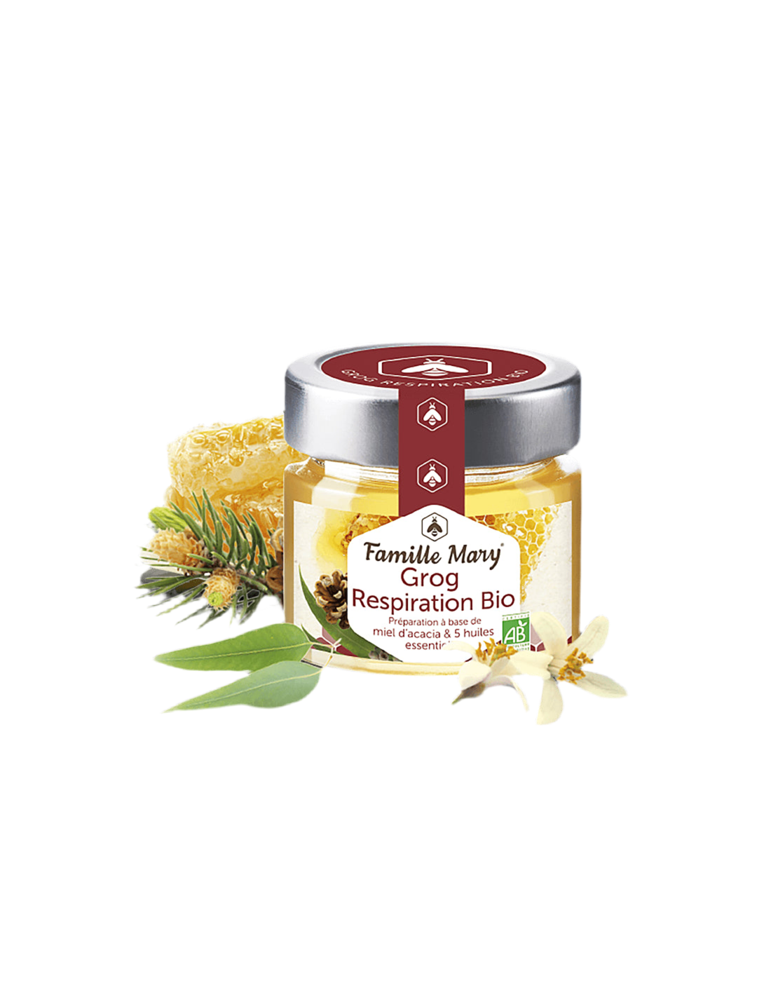 Grog Respiration Bio / Grog for the respiratory system (with acacia honey and 4 essential oils) 100 g Famille Mary - Nutra Best Europe