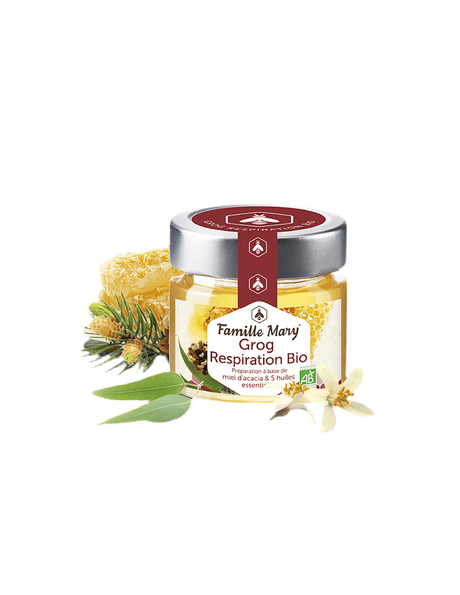 Grog Respiration Bio / Grog for the respiratory system (with acacia honey and 4 essential oils) 100 g Famille Mary - Nutra Best Europe