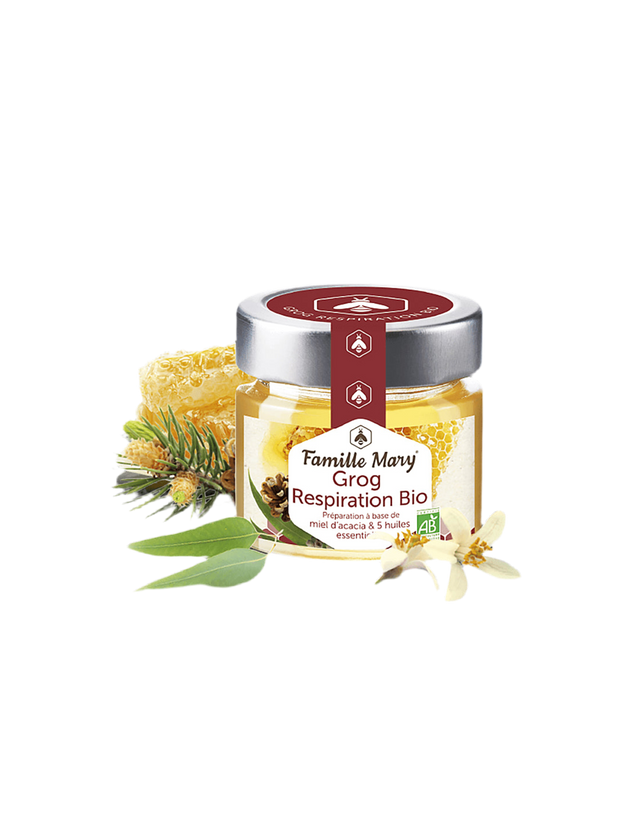 Grog Respiration Bio / Grog for the respiratory system (with acacia honey and 4 essential oils) 100 g Famille Mary - Nutra Best Europe