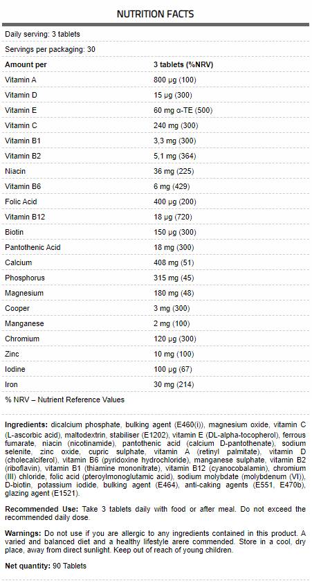 CORE Vita/Premium Multivitamin Formula - 90 tabletta
