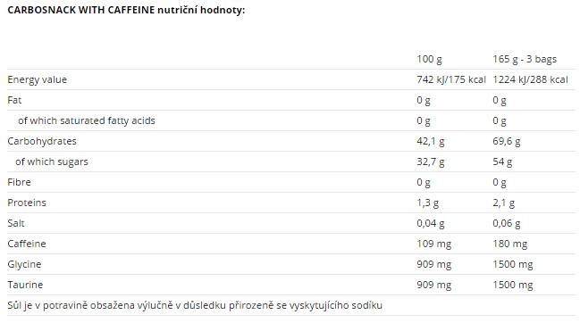 Carbosnack koffeinnel tasak 18 x 55 gramm