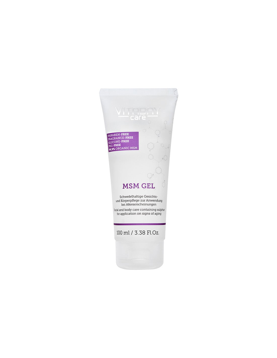 Care MSM Gel - Arc- és testápoló gél 99,9%-ban organikus MSM-mel (metilszulfonilmetán), 100 ml <tc>Vitabay</tc>