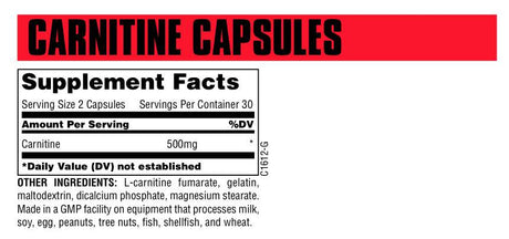 L-Carnitine Capsules 60 capsules - Nutra Best Europe