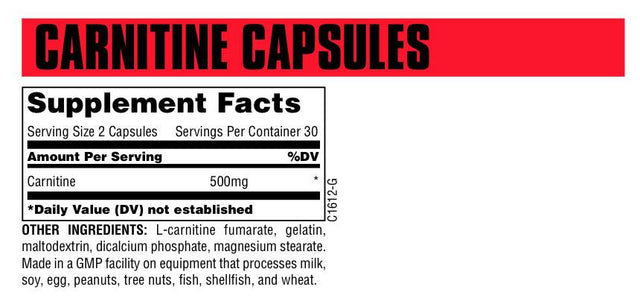 L-Carnitine Capsules 60 capsules - Nutra Best Europe