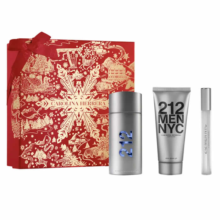 <tc>CAROLINA HERRERA</tc> 212 Men Eau De Toilette Spray 100ml Szett 3 Darab