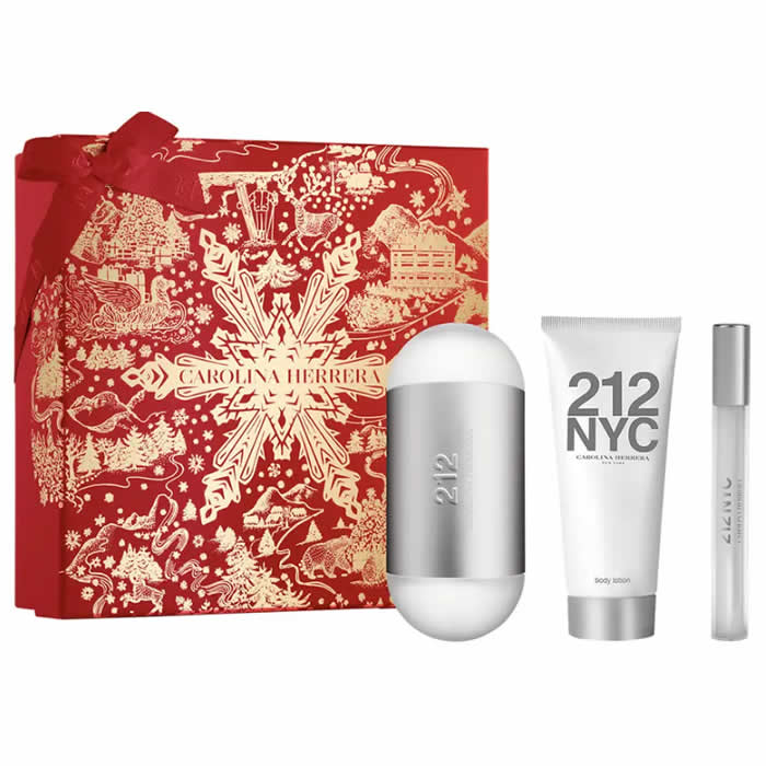 <tc>CAROLINA HERRERA</tc> 212 Nyc Eau De Toilette Spray 100ml Szett 3 Darab