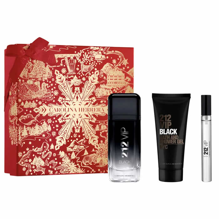 <tc>CAROLINA HERRERA</tc> 212 Vip Black Men Eau De Parfüm Spray 100ml Szett 3 Darab
