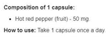 Cayenne paprika 50 mg - 100 kapszula