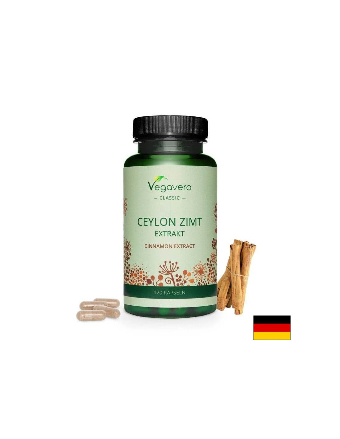 Ceylon Zimt Extrakt/ Ceylon fahéj kivonat, 120 kapszula, 100% Vegán