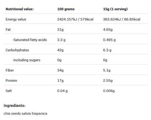 Chia | 100% természetes - 500 gramm