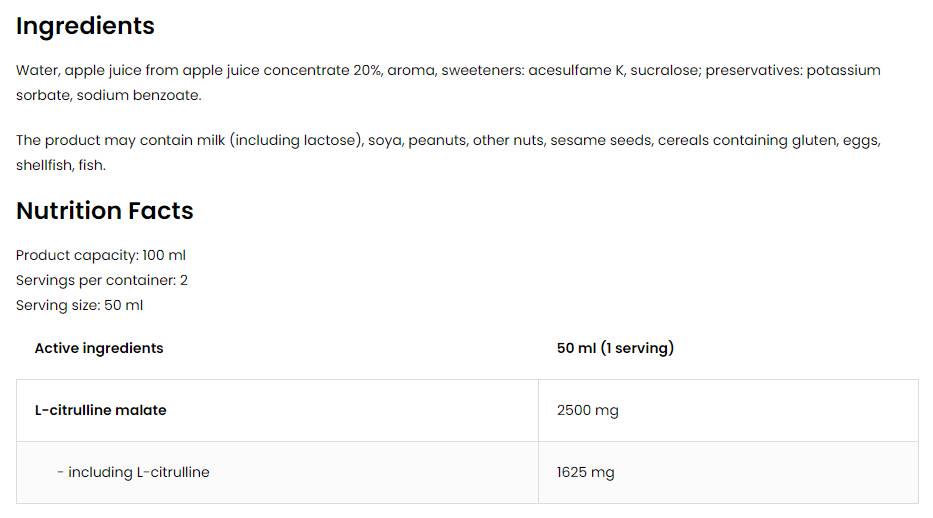 Citrulline Shot | 5000 mg L-citrulin-malát 100 ml