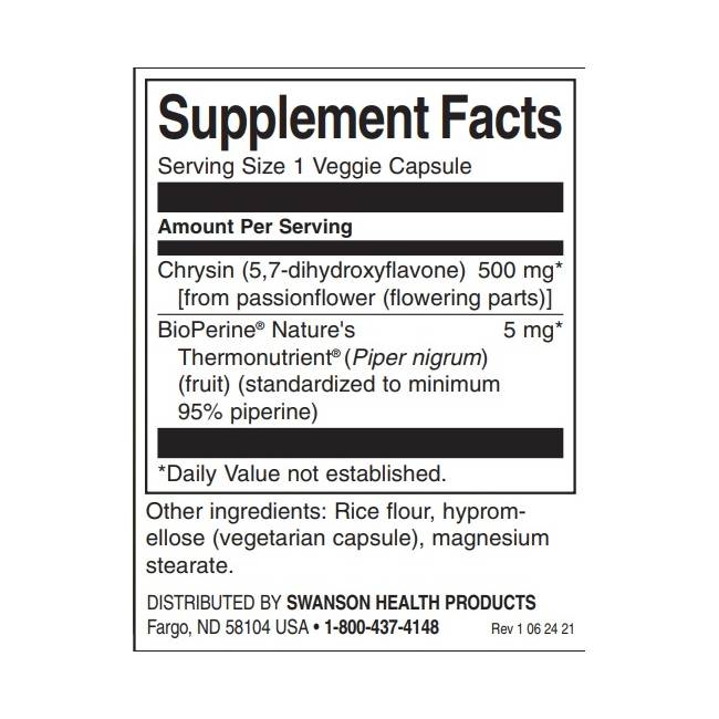 Chrysin | With Passionflower Extract - 30 capsules - Nutra Best Europe