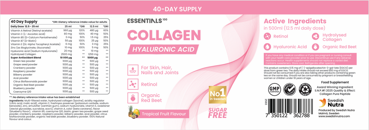 Kollagén retinollal, hialuronsavval és CoQ10 koenzimmel - (20/40 adag, 500 ml)