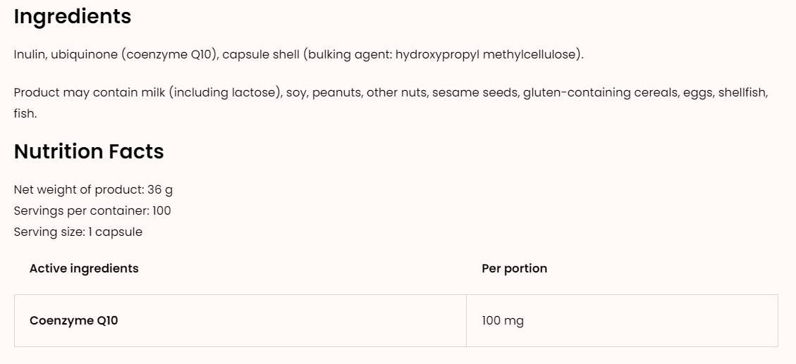 CoQ10/Ubichinon 100 mg 100 kapszula