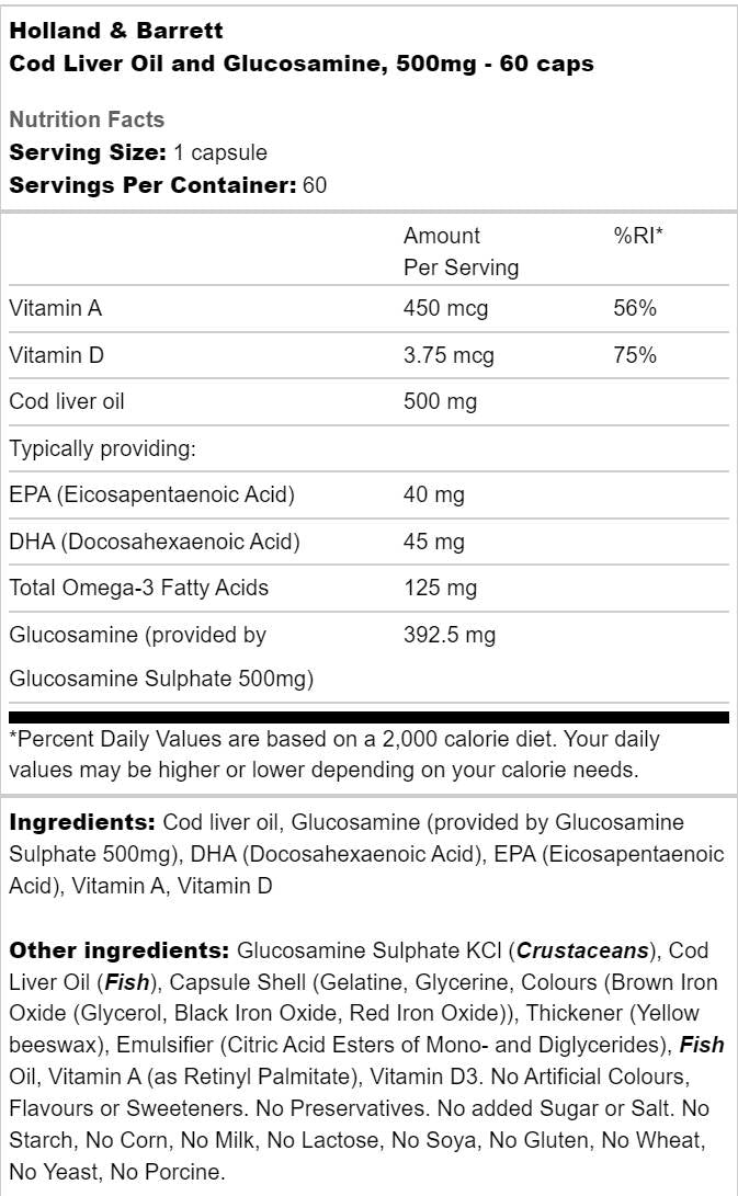 Csukamájolaj 500mg | Glükózaminnal - 60 kapszula