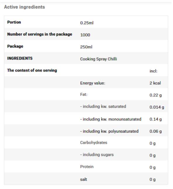 Főzőspray - Chili olaj - 250 ml
