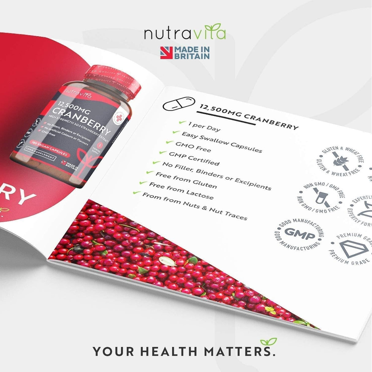 Cranberry - Red Cranberry 12500 mg 180 vegán kapszula