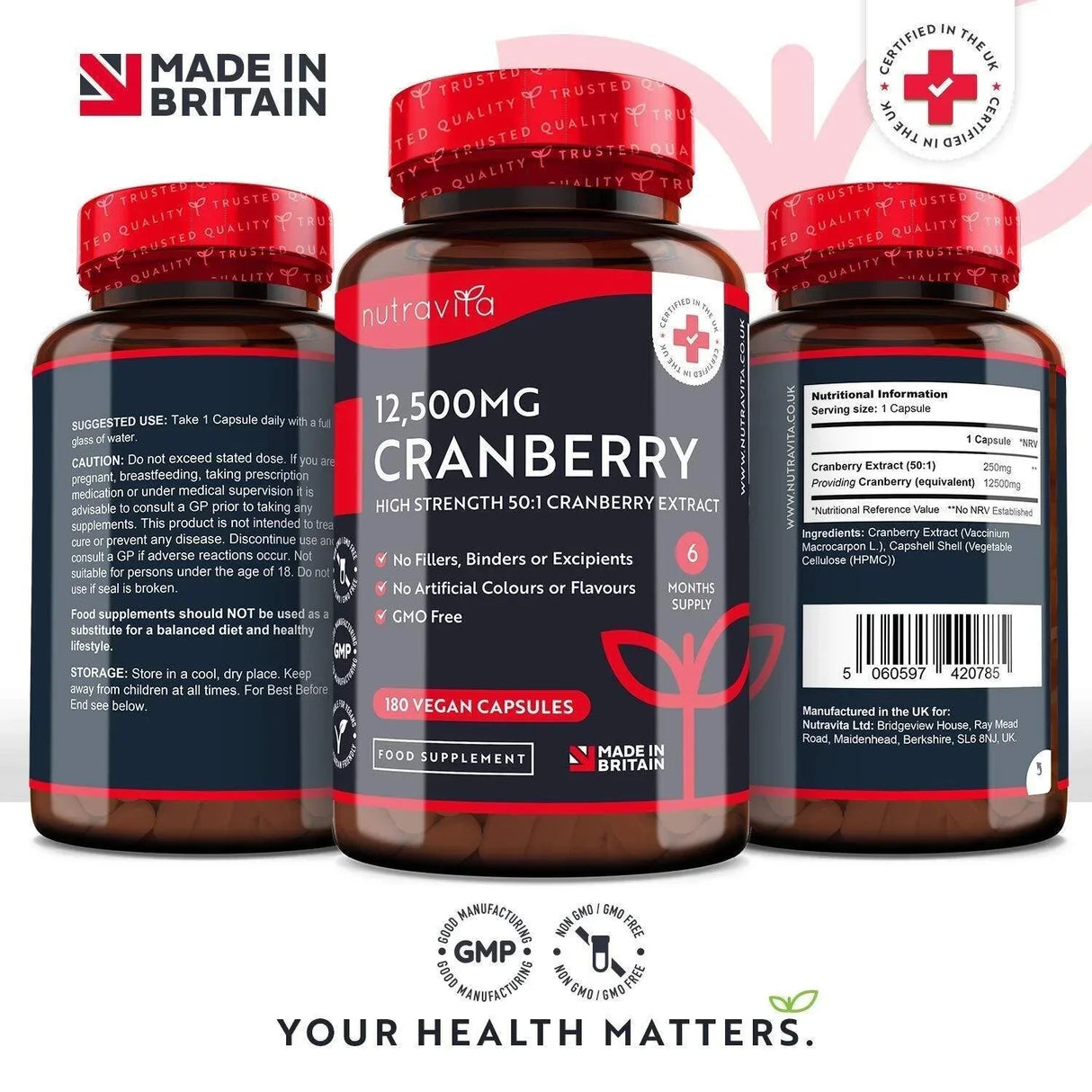 Cranberry - Red Cranberry 12500 mg 180 vegán kapszula