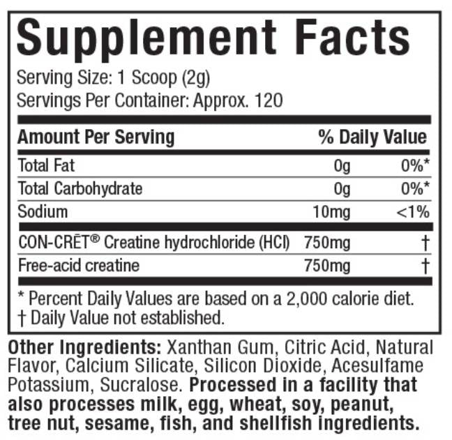 Creator® | Kreatin HCl + szabadsav kreatin - 235 gramm