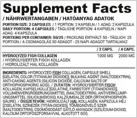 Hydrolyzed Fish Collagen 500 mg | Dedicated to Women - 100 capsules - Nutra Best Europe