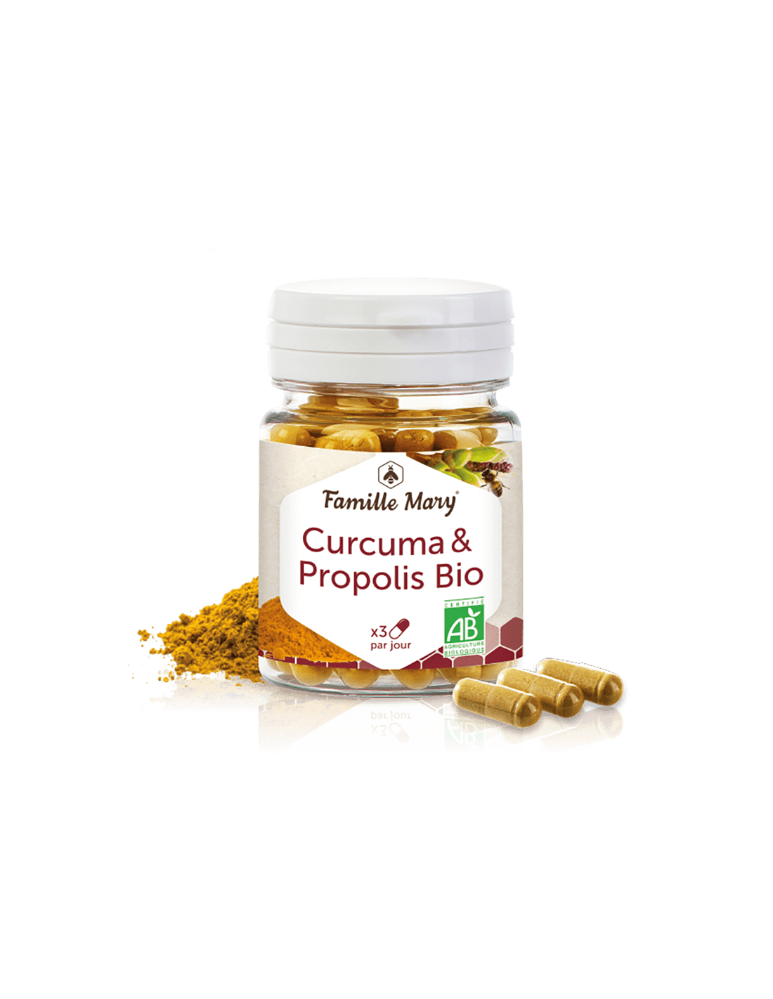 Kurkuma & Propolis Bio/ Kurkuma + bio propolisz, 60 db Famille Mary kapszula