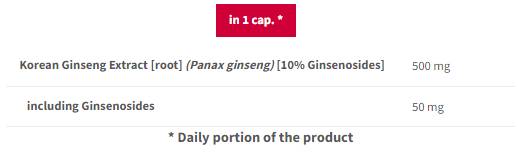 Korean Ginseng 500 mg - 90 capsules - Nutra Best Europe