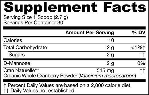 D-Mannose with Organic Cranberry 81 grams - Nutra Best Europe