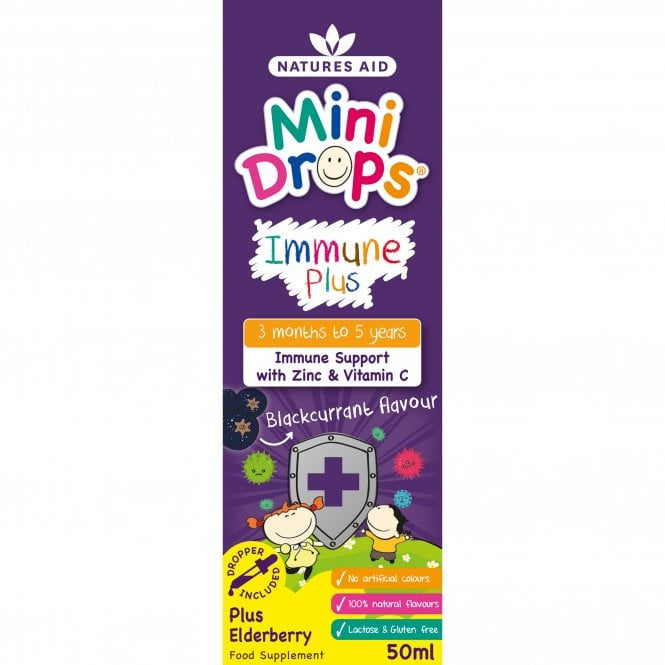 Immun formula bodza cseppekkel gyerekeknek (Mini Drops Immune Plus) 50 ml NaturesAid