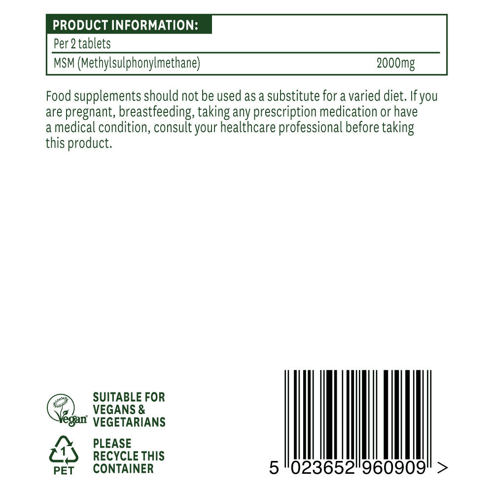 Methylsulfonilmetán MSM (Methylsulfonylmethane MSM) 1000mg 90 tabletta NaturesAid