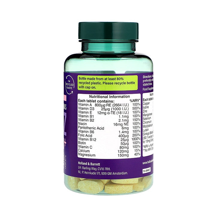 Multivitaminok és ásványi anyagok felnőtteknek ABC-Z 50+ 120 tabletta HOLLAND & BARRETT