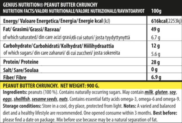 Peanut Butter Crunchy - 900 grams - Nutra Best Europe