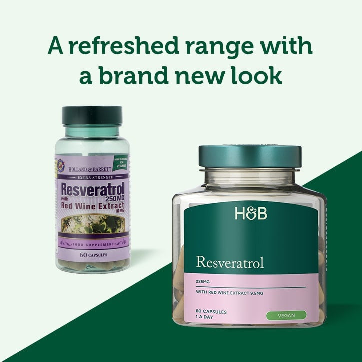 Resveratrol 250 mg vörösbor kivonattal 10 mg 60 kapszula HOLLAND & BARRETT