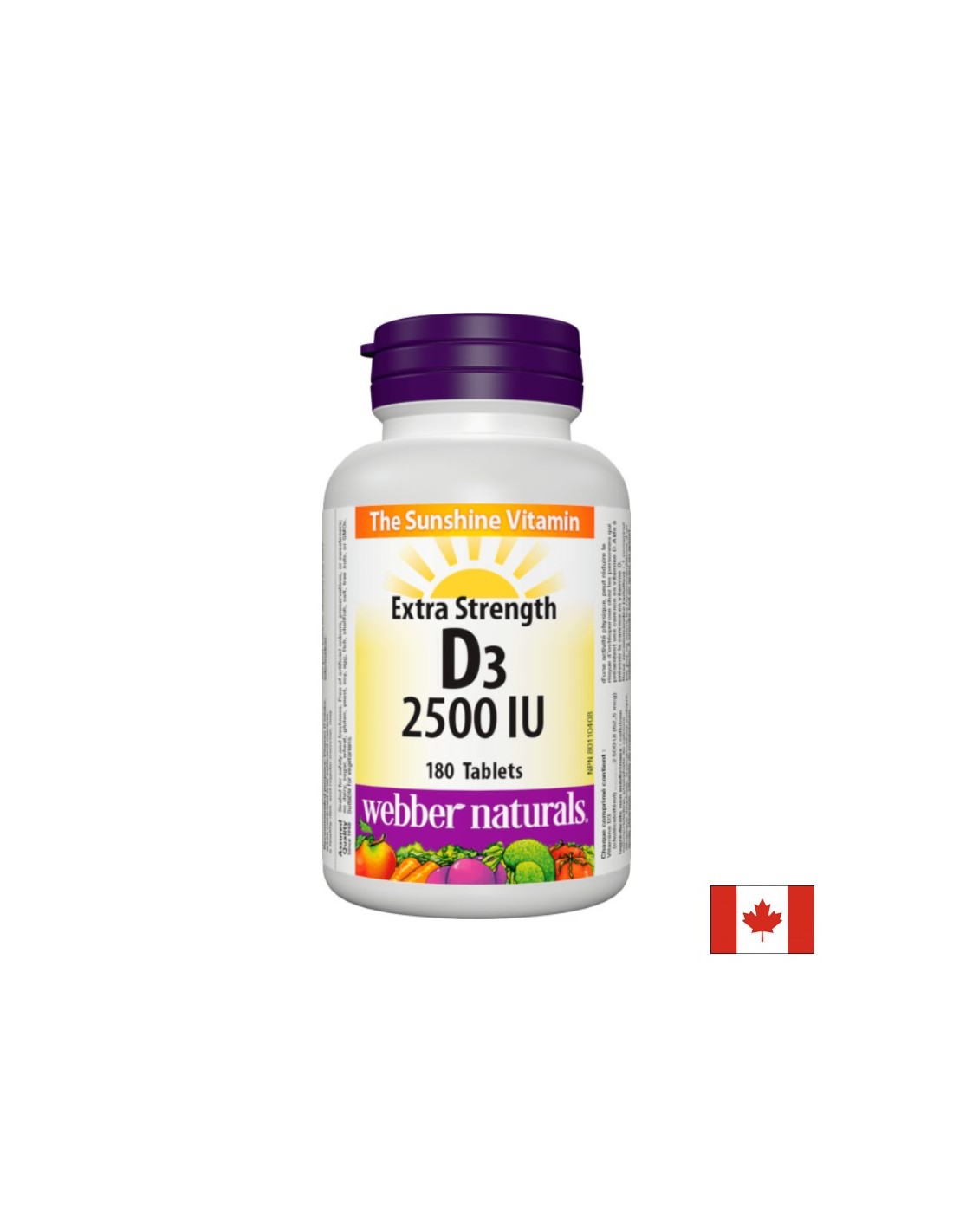 Egészséges csontok és erős immunitás - D3-vitamin 2500 NE, 180 tabletta <tc>Webber Naturals</tc>