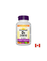 Egészséges csontok és erős immunitás - D3-vitamin 2500 NE, 180 tabletta <tc>Webber Naturals</tc>