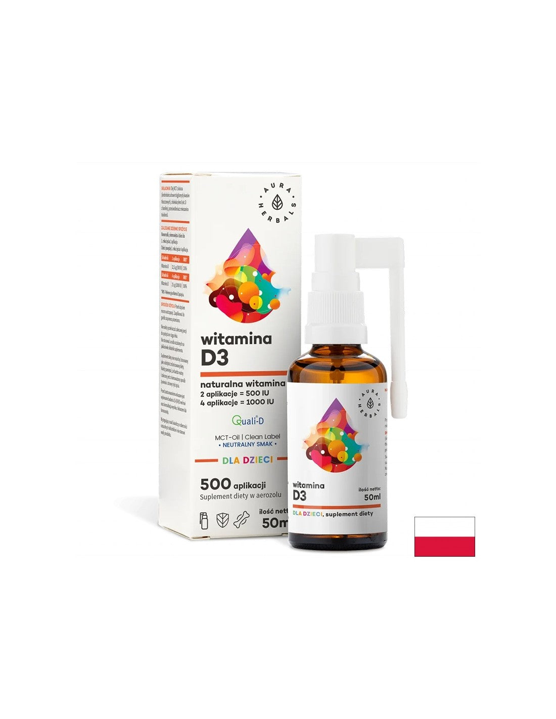 Csontápolás és erős immunitás - D3-vitamin gyermekeknek és felnőtteknek, Szájspray, 50 ml <tc>Aura Herbals</tc>