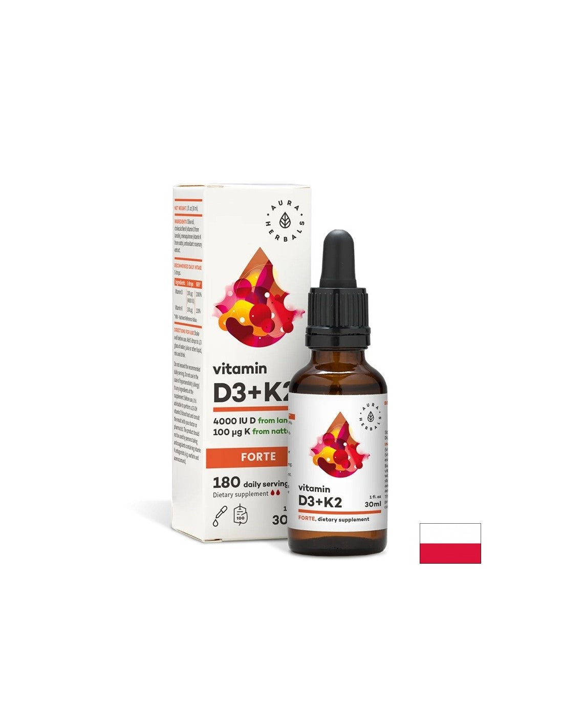 Csontok és ízületek - D3-vitamin 800 NE + K2 20 µg (forte), 30 ml csepp
