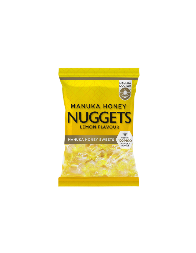 Manuka Honey Nuggets Lemon Flavor made with 100 MGO Manuka Honey, 120 g - Nutra Best Europe
