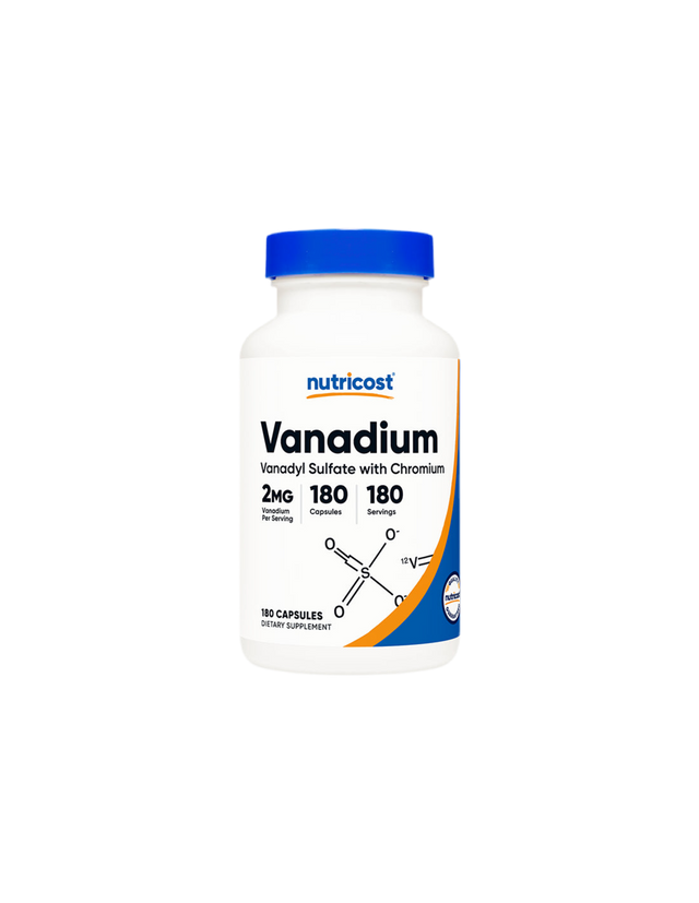 Diabetes Cardiovascular - Vanadium Plus Chromium Nutricost 180 Capsules - Nutra Best Europe