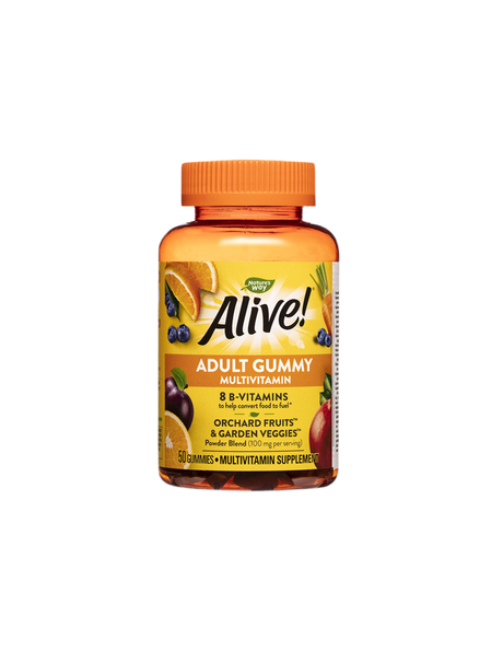 Alive! Adult Gummy Multivitamin/ Alive! Multivitamins, 50 Nature's Way Jelly Tablets - Nutra Best Europe