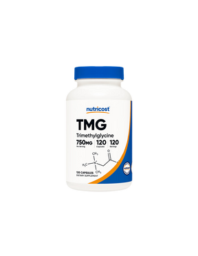 Normalizes homocysteine levels - TMG Betaine anhydride (trimethylglycine), 750 mg x 120 capsules Nutricost - Nutra Best Europe