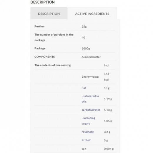 Almond Cream Smooth - 500 grams - Nutra Best Europe